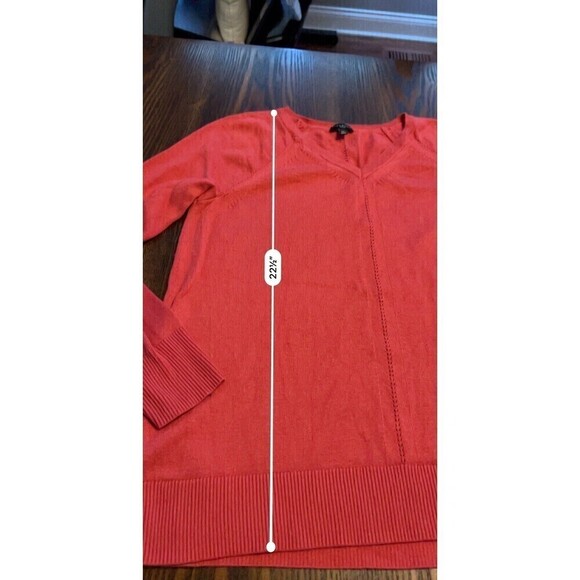 Talbots Women’s Sweater Pink Fuschia V-Neck Size Medium Petite PM Stretch Top - Picture 10 of 16